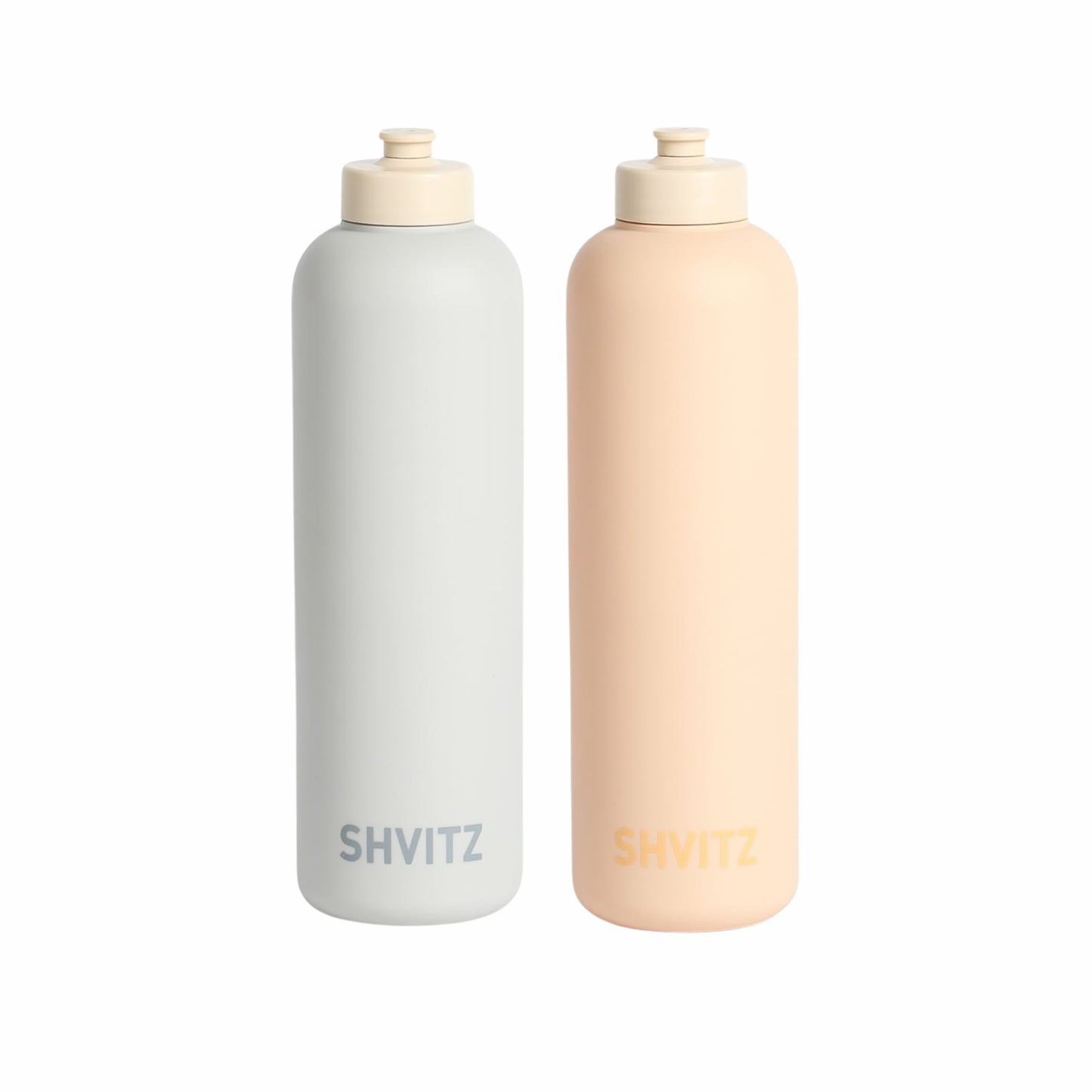 SHVITZ Sports Water Bottle | Cloud + Blush | 2 Pack