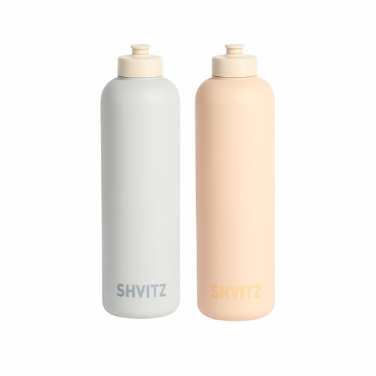 SHVITZ Sports Water Bottle | Cloud + Blush | 2 Pack
