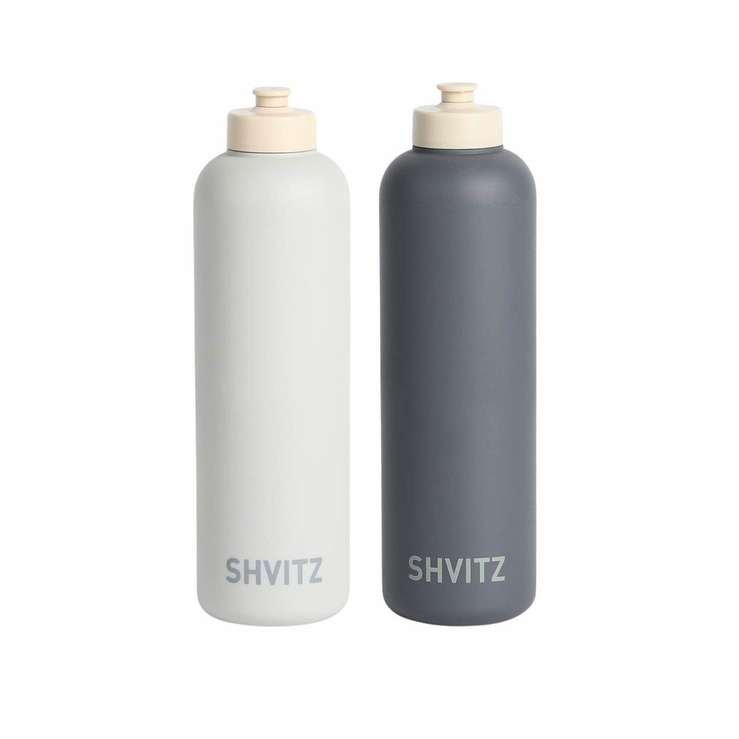 SHVITZ Sports Water Bottle | Cloud + Carbon | 2 Pack