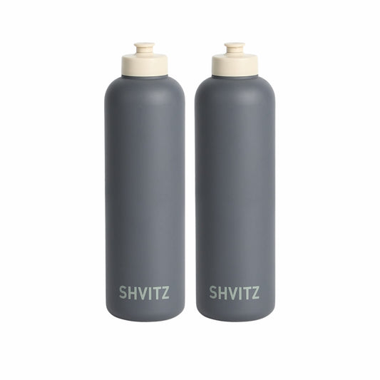 SHVITZ Sports Water Bottle | Carbon | 2 Pack
