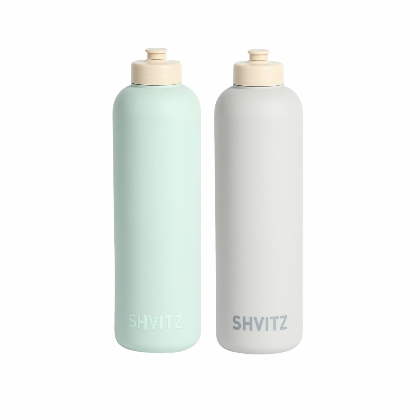 SHVITZ Sports Water Bottle | Seafoam + Cloud | 2 Pack