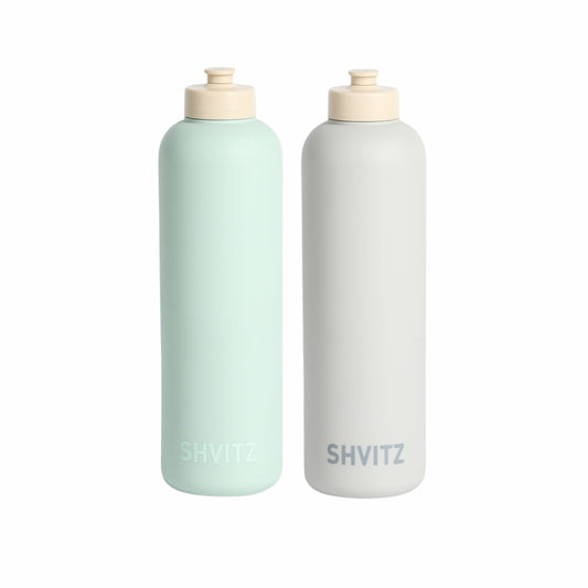 SHVITZ Sports Water Bottle | Seafoam + Cloud | 2 Pack