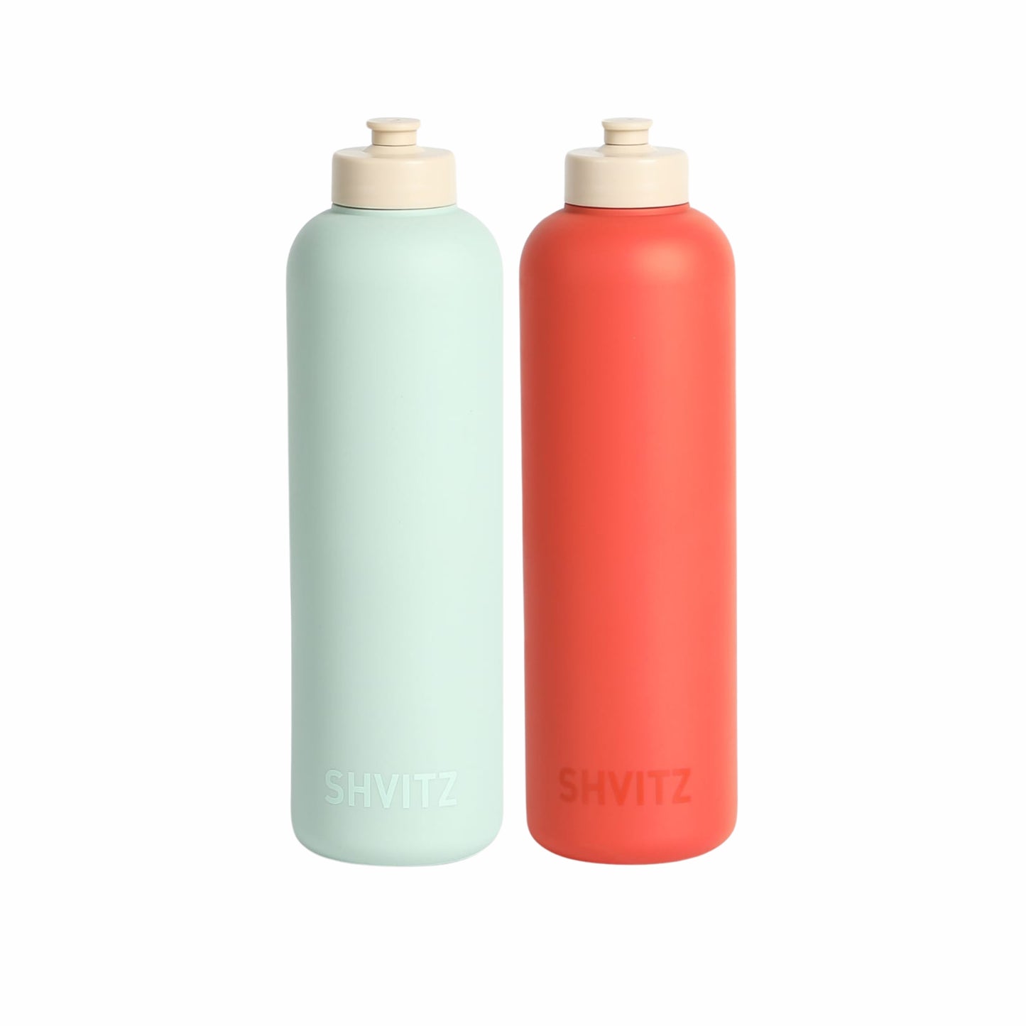 SHVITZ Sports Water Bottle | Seafoam + Terracotta | 2 Pack